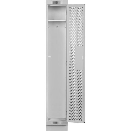 Clean Line Lockers, 12" x 15" x 76", Steel, Grey, Rivet (Assembled), Perforated Nia-Chem Ltd.
