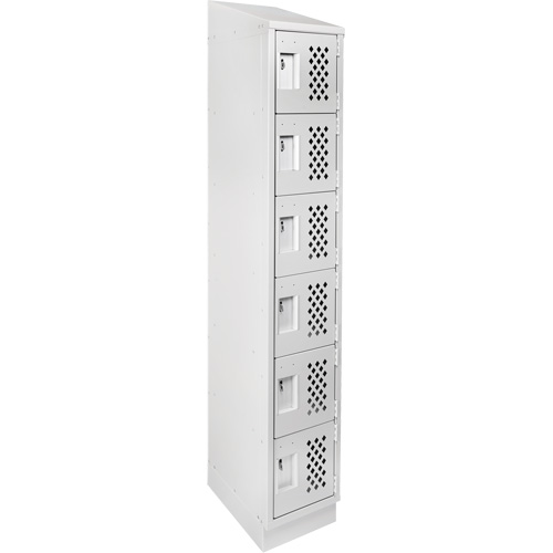 Assembled Lockerettes Clean Line Perforated Economy Lockers, 6 -tier, 18" x 72" x 12", Steel Nia-Chem Ltd.