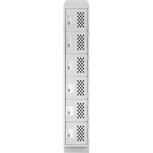 Assembled Lockerettes Clean Line Perforated Economy Lockers, 6 -tier, 18" x 72" x 12", Steel Nia-Chem Ltd.