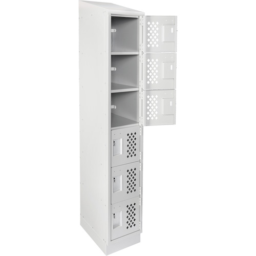 Assembled Lockerettes Clean Line Perforated Economy Lockers, 6 -tier, 18" x 72" x 12", Steel Nia-Chem Ltd.