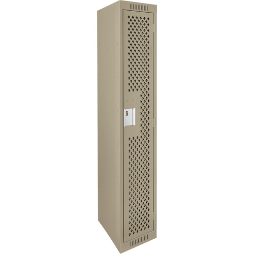 Clean Line Lockers, 12" x 15" x 72", Steel, Beige, Rivet (Assembled), Perforated Nia-Chem Ltd.