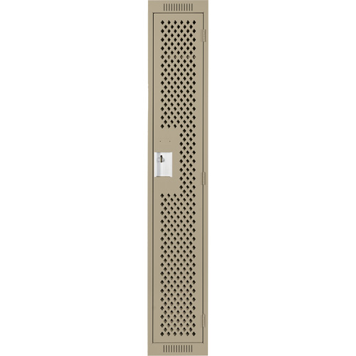 Clean Line Lockers, 12" x 15" x 72", Steel, Beige, Rivet (Assembled), Perforated Nia-Chem Ltd.