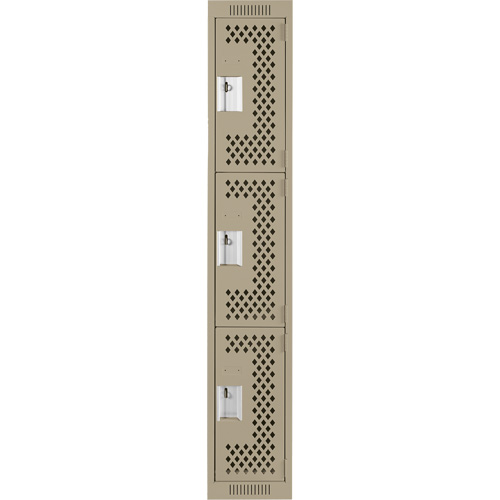 Casiers Clean Line, 3 niveaux, 12" x 12" x 72", Acier, Beige, Rivet (assembl&eacute;), Perfor&eacute; Nia-Chem Ltd.