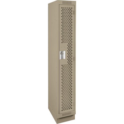Clean Line Lockers, 12" x 15" x 76", Steel, Beige, Rivet (Assembled), Perforated Nia-Chem Ltd.