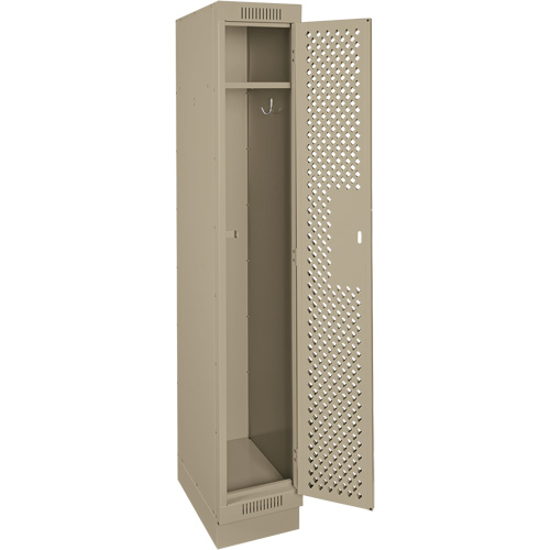 Clean Line Lockers, 12" x 15" x 76", Steel, Beige, Rivet (Assembled), Perforated Nia-Chem Ltd.