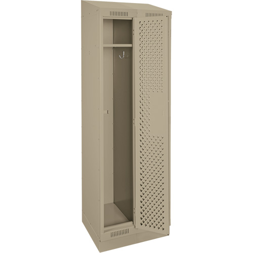 Clean Line Lockers, Bank of 2, 24" x 15" x 82", Steel, Beige, Rivet (Assembled), Perforated Nia-Chem Ltd.