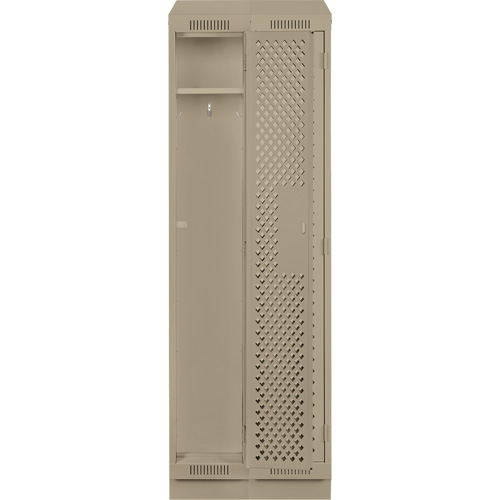 Clean Line Lockers, Bank of 2, 24" x 15" x 82", Steel, Beige, Rivet (Assembled), Perforated Nia-Chem Ltd.
