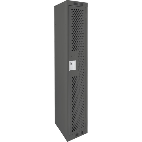 Clean Line Lockers, 12" x 15" x 72", Steel, Charcoal, Rivet (Assembled), Perforated Nia-Chem Ltd.