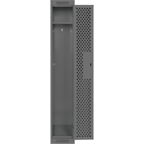 Clean Line Lockers, 12" x 15" x 72", Steel, Charcoal, Rivet (Assembled), Perforated Nia-Chem Ltd.