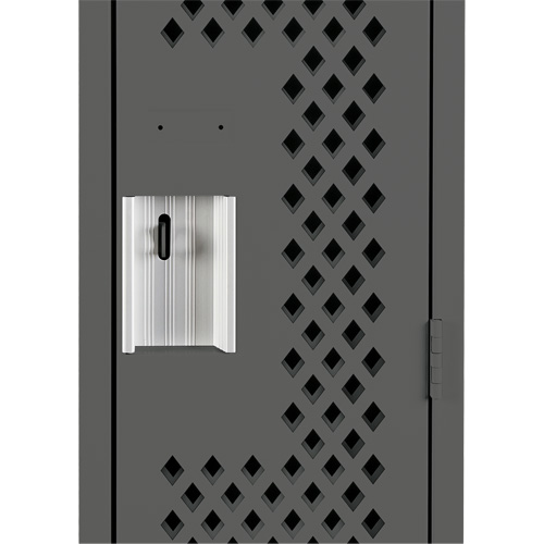 Clean Line Lockers, Bank of 3, 36" x 15" x 72", Steel, Charcoal, Rivet (Assembled), Perforated Nia-Chem Ltd.