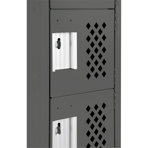 Assembled Lockerettes Clean Line Perforated Economy Lockers, 6 -tier, Bank of 3, 18" x 72" x 12", Steel Nia-Chem Ltd.