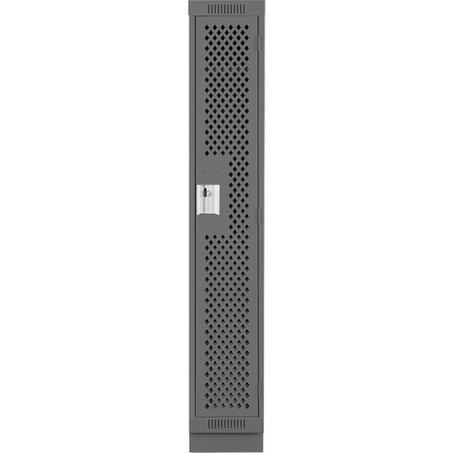 Clean Line Lockers, 12" x 15" x 76", Steel, Charcoal, Rivet (Assembled), Perforated Nia-Chem Ltd.
