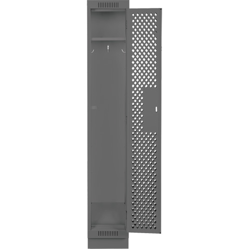 Clean Line Lockers, 12" x 15" x 76", Steel, Charcoal, Rivet (Assembled), Perforated Nia-Chem Ltd.