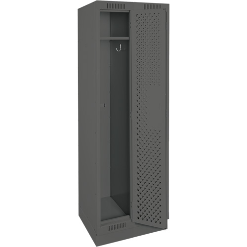 Clean Line Lockers, Bank of 2, 24" x 15" x 76", Steel, Charcoal, Rivet (Assembled), Perforated Nia-Chem Ltd.