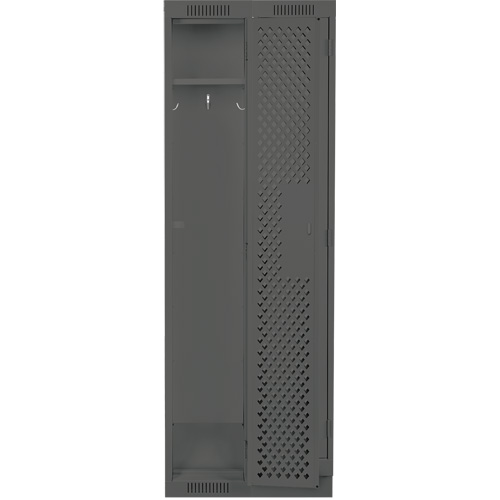 Clean Line Lockers, Bank of 2, 24" x 15" x 76", Steel, Charcoal, Rivet (Assembled), Perforated Nia-Chem Ltd.