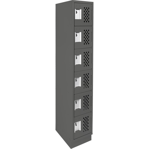 Assembled Lockerettes Clean Line Perforated Economy Lockers, 6 -tier, 18" x 72" x 12", Steel Nia-Chem Ltd.