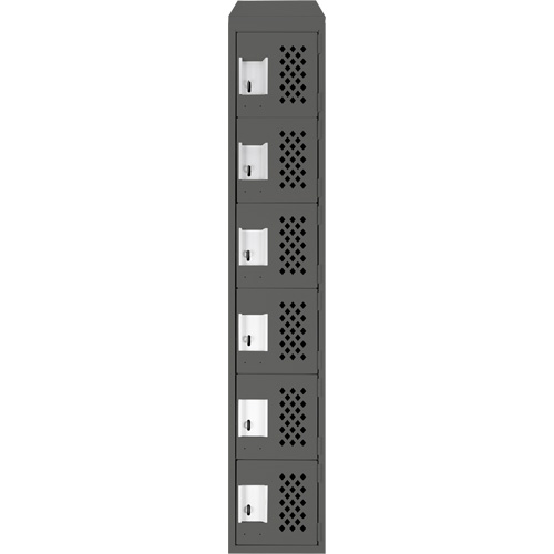 Assembled Lockerettes Clean Line Perforated Economy Lockers, 6 -tier, 18" x 72" x 12", Steel Nia-Chem Ltd.