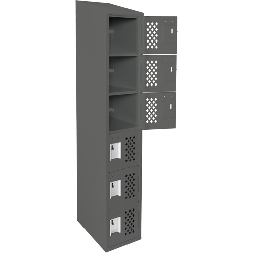 Assembled Lockerettes Clean Line Perforated Economy Lockers, 6 -tier, 18" x 72" x 12", Steel Nia-Chem Ltd.