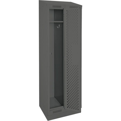 Clean Line Lockers, Bank of 2, 24" x 15" x 82", Steel, Charcoal, Rivet (Assembled), Perforated Nia-Chem Ltd.