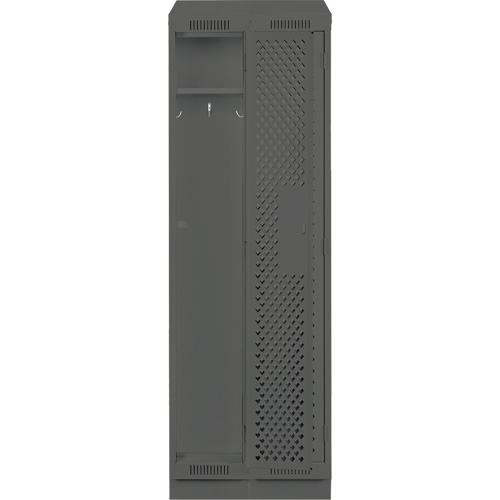 Clean Line Lockers, Bank of 2, 24" x 15" x 82", Steel, Charcoal, Rivet (Assembled), Perforated Nia-Chem Ltd.
