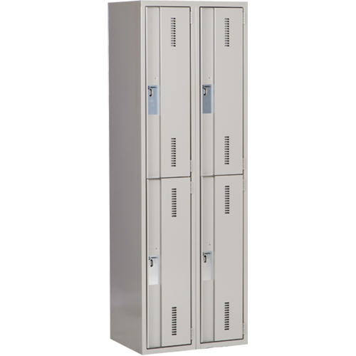 Concorde Heavy-Duty Lockers, 2 -tier, Bank of 2, 24" x 18" x 72", Steel, Grey, Welded (Assembled) Nia-Chem Ltd.