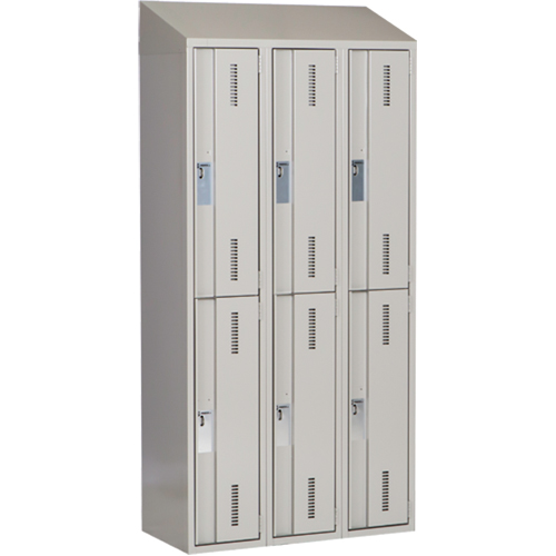 Concorde Heavy-Duty Lockers, 2 -tier, Bank of 3, 36" x 18" x 78", Steel, Grey, Welded (Assembled) Nia-Chem Ltd.