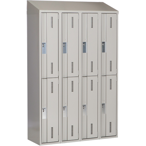 Casiers robustes Concorde, 2 niveaux, Bloc de 4, 48" x 18" x 78", Acier, Gris, Soud&eacute; (assembl&eacute;) Nia-Chem Ltd.