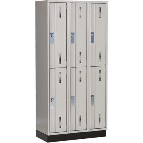 Concorde Heavy-Duty Lockers, 2 -tier, Bank of 3, 36" x 18" x 76", Steel, Grey, Welded (Assembled) Nia-Chem Ltd.