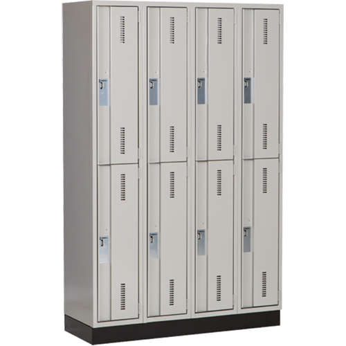 Concorde Heavy-Duty Lockers, 2 -tier, Bank of 4, 48" x 18" x 76", Steel, Grey, Welded (Assembled) Nia-Chem Ltd.