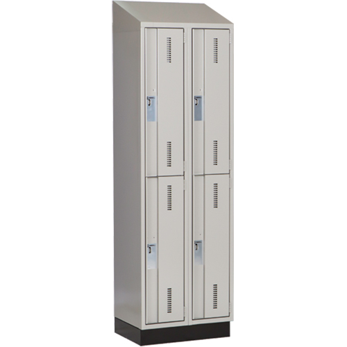 Concorde Heavy-Duty Lockers, 2 -tier, Bank of 2, 24" x 18" x 82", Steel, Grey, Welded (Assembled) Nia-Chem Ltd.