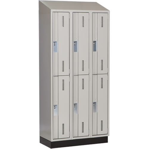 Concorde Heavy-Duty Lockers, 2 -tier, Bank of 3, 36" x 18" x 82", Steel, Grey, Welded (Assembled) Nia-Chem Ltd.
