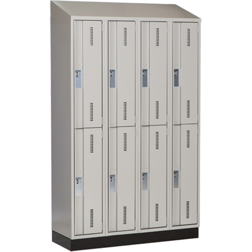 Concorde Heavy-Duty Lockers, 2 -tier, Bank of 4, 48" x 18" x 82", Steel, Grey, Welded (Assembled) Nia-Chem Ltd.