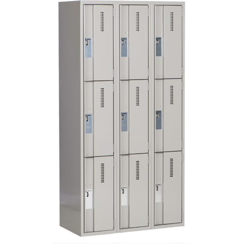 Casiers robustes Concorde, 3 niveaux, Bloc de 3, 36" x 18" x 72", Acier, Gris, Soud&eacute; (assembl&eacute;) Nia-Chem Ltd.