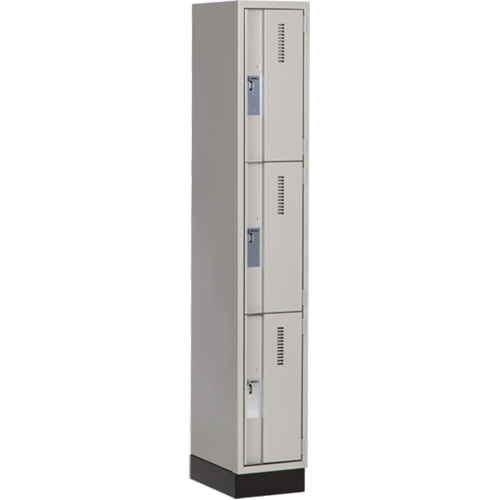 Concorde Heavy-Duty Lockers, 3 -tier, 12" x 18" x 76", Steel, Grey, Welded (Assembled) Nia-Chem Ltd.