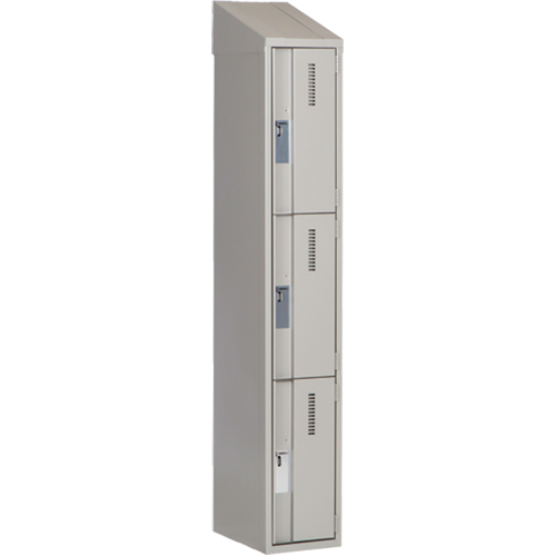 Concorde Heavy-Duty Lockers, 3 -tier, 12" x 18" x 78", Steel, Grey, Welded (Assembled) Nia-Chem Ltd.
