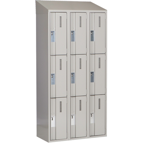 Concorde Heavy-Duty Lockers, 3 -tier, Bank of 3, 36" x 18" x 78", Steel, Grey, Welded (Assembled) Nia-Chem Ltd.