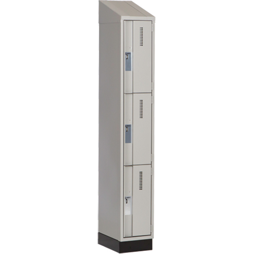 Concorde Heavy-Duty Lockers, 3 -tier, 12" x 18" x 82", Steel, Grey, Welded (Assembled) Nia-Chem Ltd.