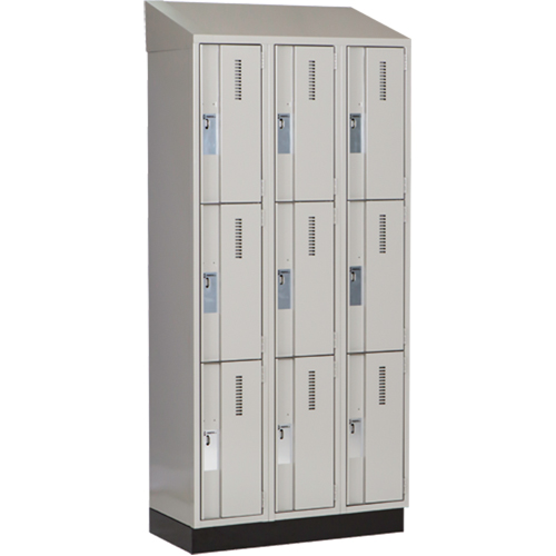 Concorde Heavy-Duty Lockers, 3 -tier, Bank of 3, 36" x 18" x 82", Steel, Grey, Welded (Assembled) Nia-Chem Ltd.