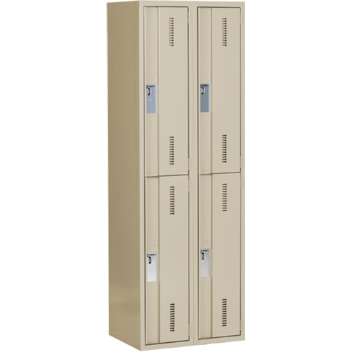 Concorde Heavy-Duty Lockers, 2 -tier, Bank of 2, 24" x 18" x 72", Steel, Beige, Welded (Assembled) Nia-Chem Ltd.