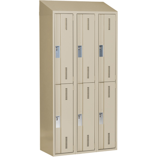 Casiers robustes Concorde, 2 niveaux, Bloc de 3, 36" x 18" x 78", Acier, Beige, Soud&eacute; (assembl&eacute;) Nia-Chem Ltd.
