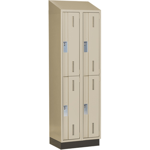 Casiers robustes Concorde, 2 niveaux, Bloc de 2, 24" x 18" x 82", Acier, Beige, Soud&eacute; (assembl&eacute;) Nia-Chem Ltd.