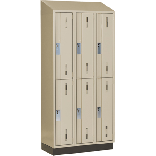 Casiers robustes Concorde, 2 niveaux, Bloc de 3, 36" x 18" x 82", Acier, Beige, Soud&eacute; (assembl&eacute;) Nia-Chem Ltd.