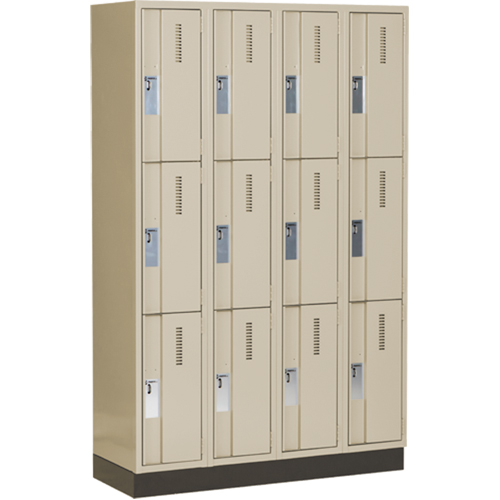 Casiers robustes Concorde, 3 niveaux, Bloc de 4, 48" x 18" x 76", Acier, Beige, Soud&eacute; (assembl&eacute;) Nia-Chem Ltd.