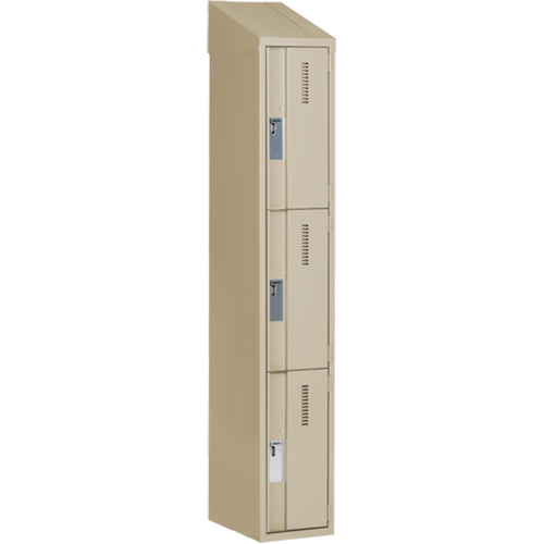 Concorde Heavy-Duty Lockers, 3 -tier, 12" x 18" x 78", Steel, Beige, Welded (Assembled) Nia-Chem Ltd.