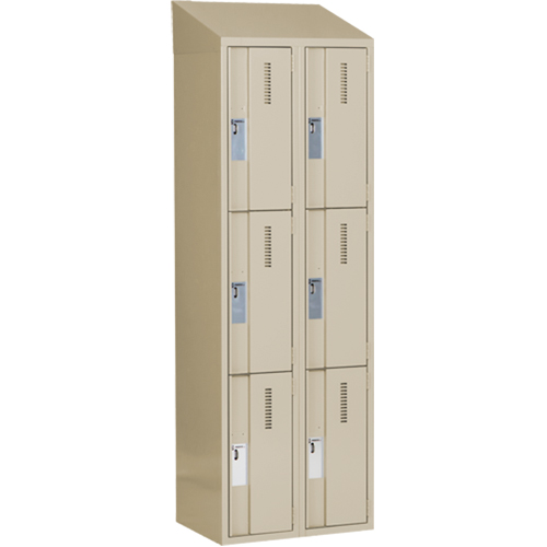 Concorde Heavy-Duty Lockers, 3 -tier, Bank of 2, 24" x 18" x 78", Steel, Beige, Welded (Assembled) Nia-Chem Ltd.