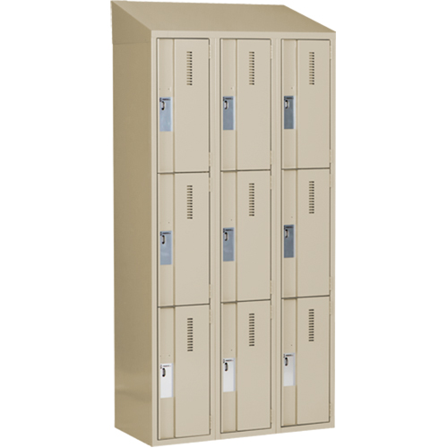 Concorde Heavy-Duty Lockers, 3 -tier, Bank of 3, 36" x 18" x 78", Steel, Beige, Welded (Assembled) Nia-Chem Ltd.