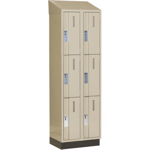 Concorde Heavy-Duty Lockers, 3 -tier, Bank of 2, 24" x 18" x 82", Steel, Beige, Welded (Assembled) Nia-Chem Ltd.