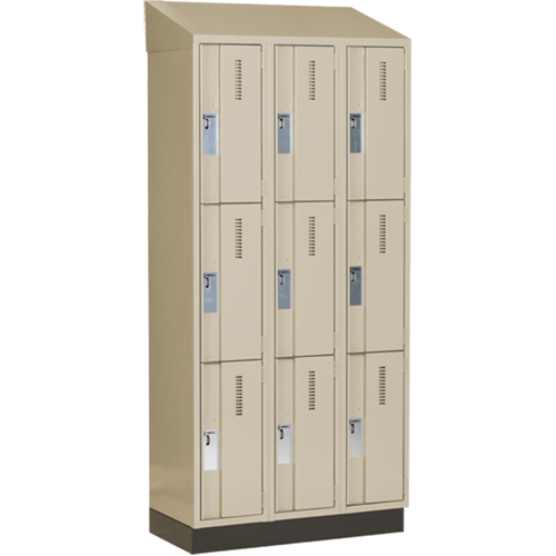 Concorde Heavy-Duty Lockers, 3 -tier, Bank of 3, 36" x 18" x 82", Steel, Beige, Welded (Assembled) Nia-Chem Ltd.