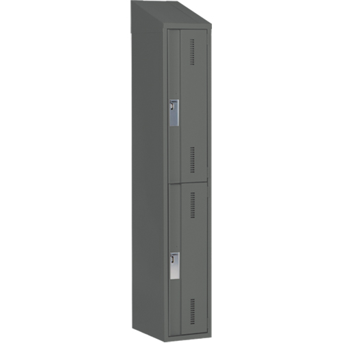 Concorde Heavy-Duty Lockers, 2 -tier, 12" x 18" x 78", Steel, Charcoal, Welded (Assembled) Nia-Chem Ltd.
