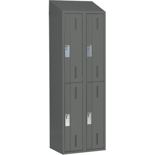 Concorde Heavy-Duty Lockers, 2 -tier, Bank of 2, 24" x 18" x 78", Steel, Charcoal, Welded (Assembled) Nia-Chem Ltd.